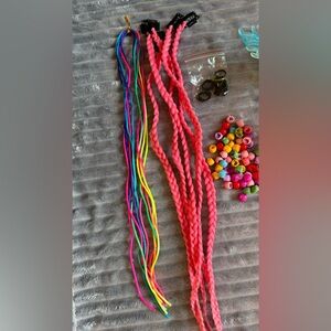 Bundle hair accessories synthetic braids beads for  kids